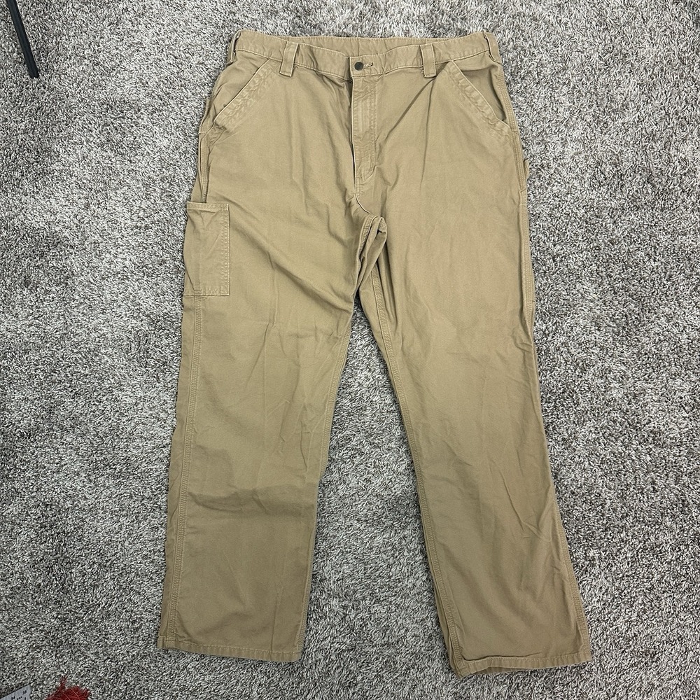 Carhartt Men's 40x32 Tan Canvas Carpenter Pants Work Loose Original Fit B151